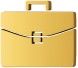 Icône de porte-documents sur fond noir. Indices produit trading