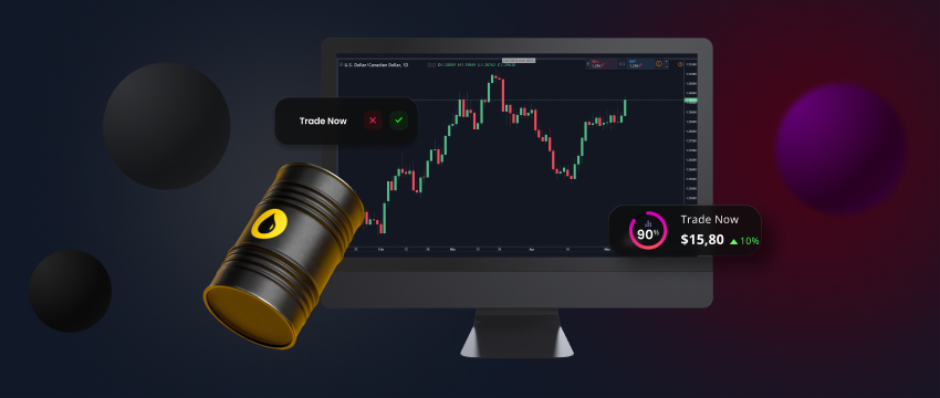 A PC displaying oil data next to an oil barrel, symbolizing the digital aspect of managing and trading oil.