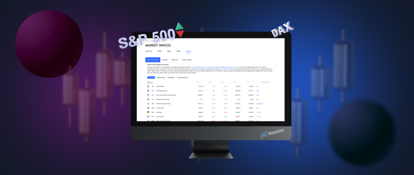 A laptop presenting data alongside a candlestick chart, demonstrating the analysis of trade indices