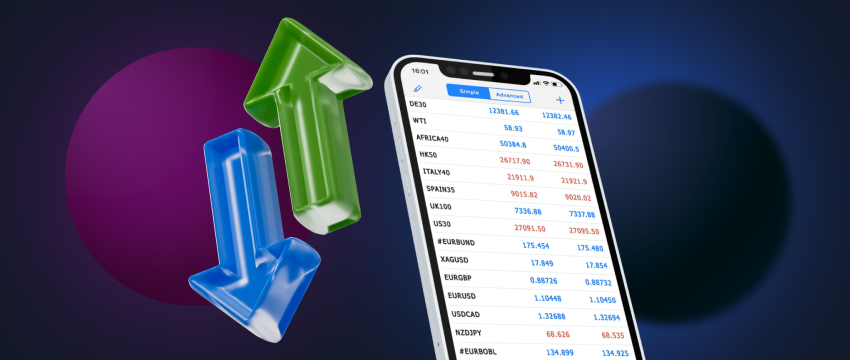 Checking stock performance on a mobile phone.