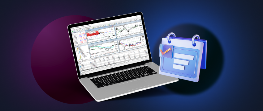 Forex trading software with MT4 platform displaying market data for monthly analysis.
