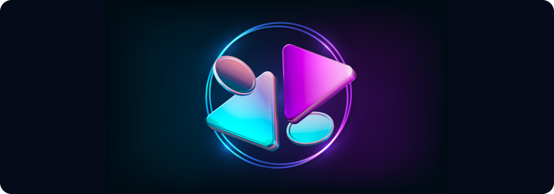 Neon pink and blue logo representing an app tailored for scalping traders, emphasizing a modern and vibrant aesthetic.