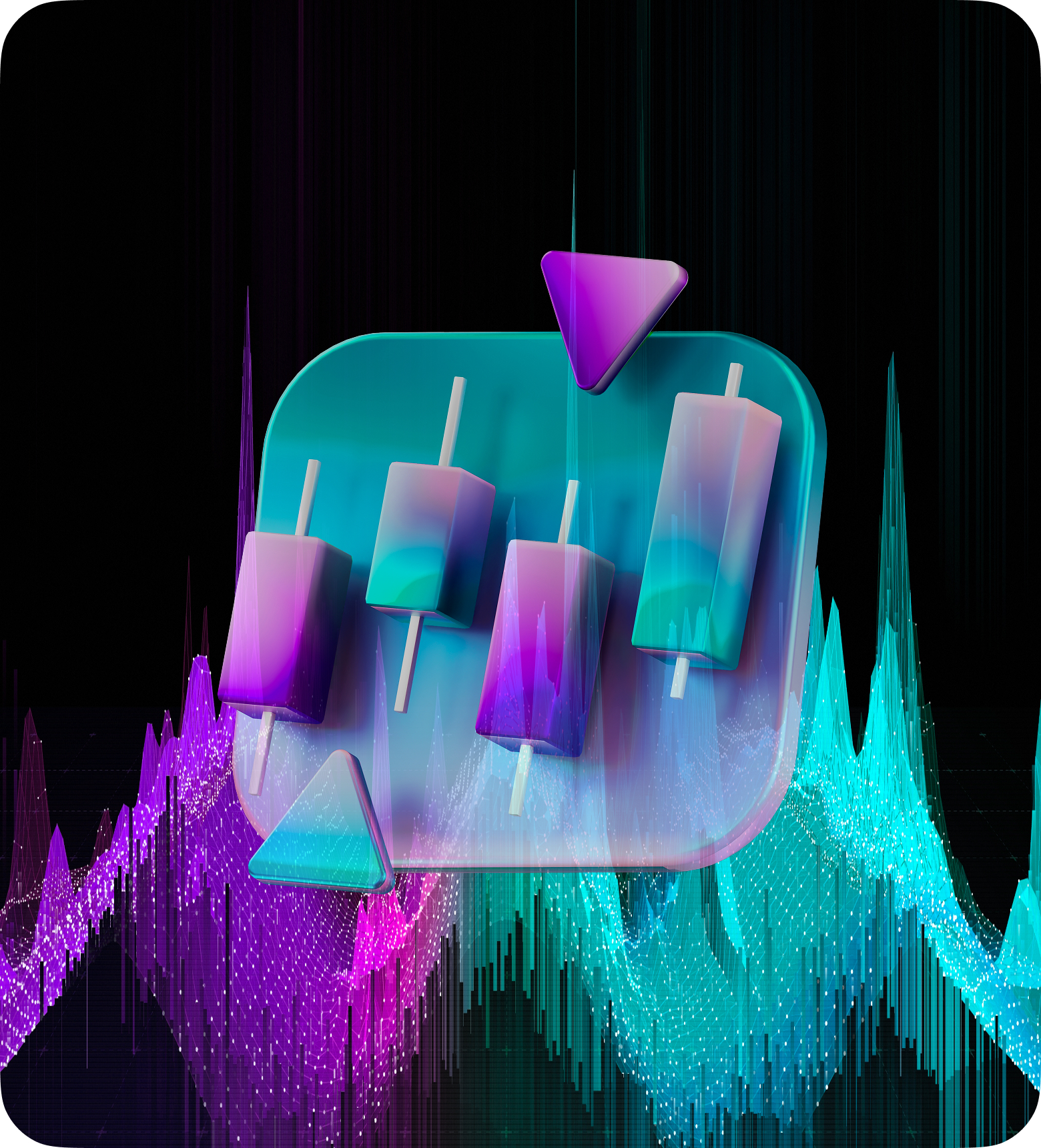 Un fond visuellement frappant en violet et bleu avec un carré, représentant le monde innovant des traders algorithmiques.