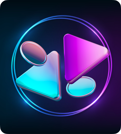 Logo rose et bleu néon représentant une application conçue pour les traders de scalping, mettant en avant une esthétique moderne et vibrante.