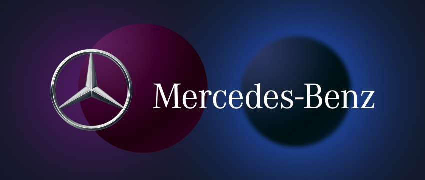 The iconic Mercedes-Benz logo set against a dark background, representing the brand's commitment to high-performance vehicles.