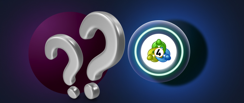 A question mark inside a green and blue circle, representing inquiries related to MetaTrader 4 trading software ownership.