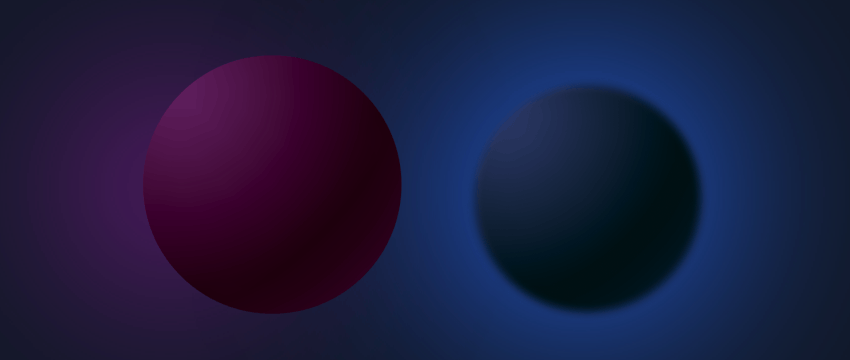 Two spheres displayed against a dark background, symbolizing financial concepts in Moneta banking and money services.