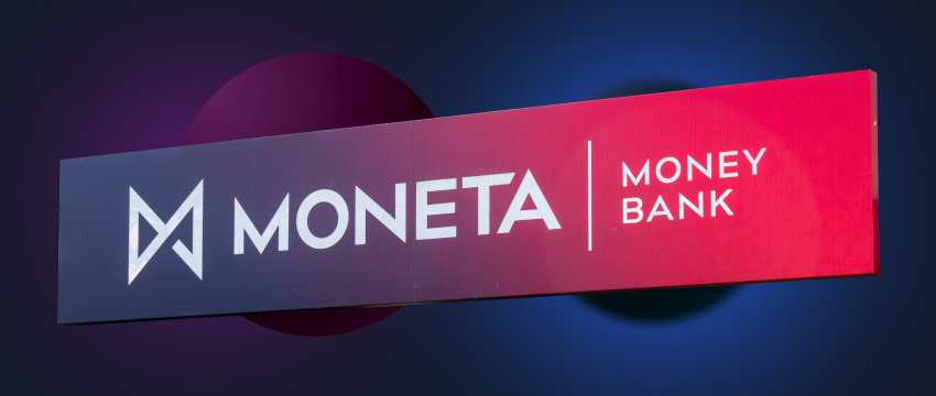 Logo of Moneta Money Bank, showcasing a sleek design that symbolizes banking services and financial management.