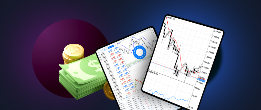 Application de trading Forex sur une tablette Android, mettant en avant une interface conviviale pour gérer les finances et les activités de trading.