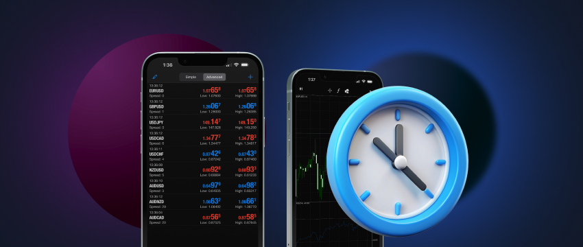 Une vue en gros plan d'une horloge et d'un smartphone placés côte à côte, mettant en valeur leurs capacités de mesure du temps.