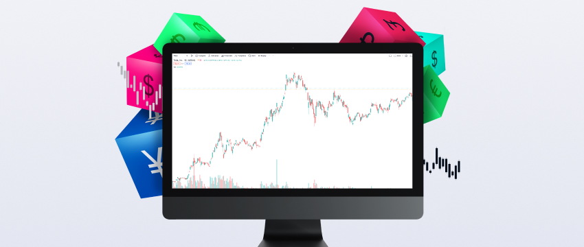 Ecrã digital exibindo um gráfico MT4 com gráficos e números mostrando tendências e comparações de dados